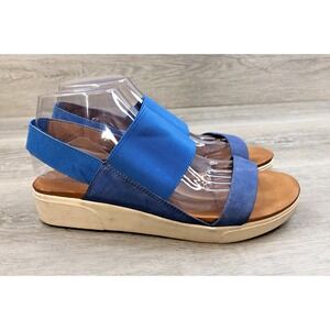 Gentle Souls Lansbury Womens Sandal 9M Blue Nubuck Leather Ankle‎ Strap Shoes